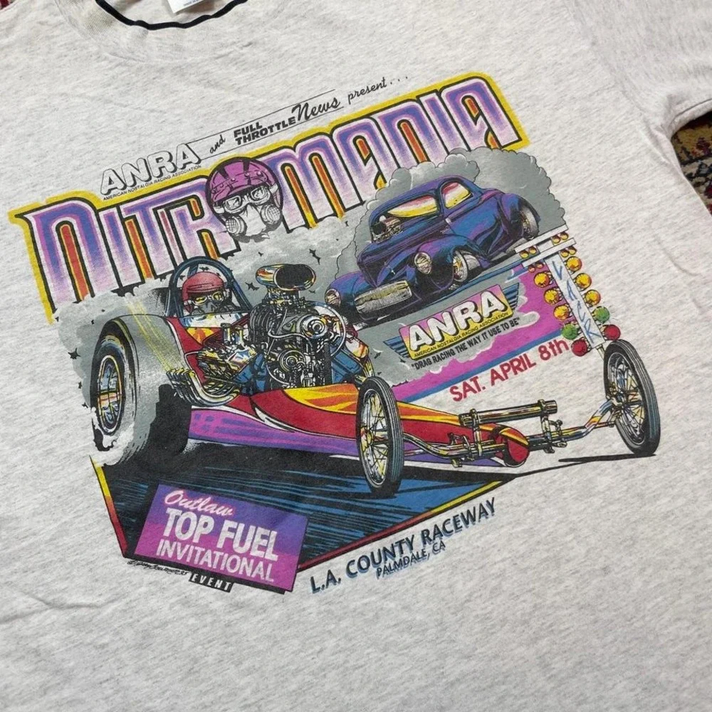 VTG 1995 Belton Nitromania‎ Top Fuel Dragster Invitational racing tshirt L USA